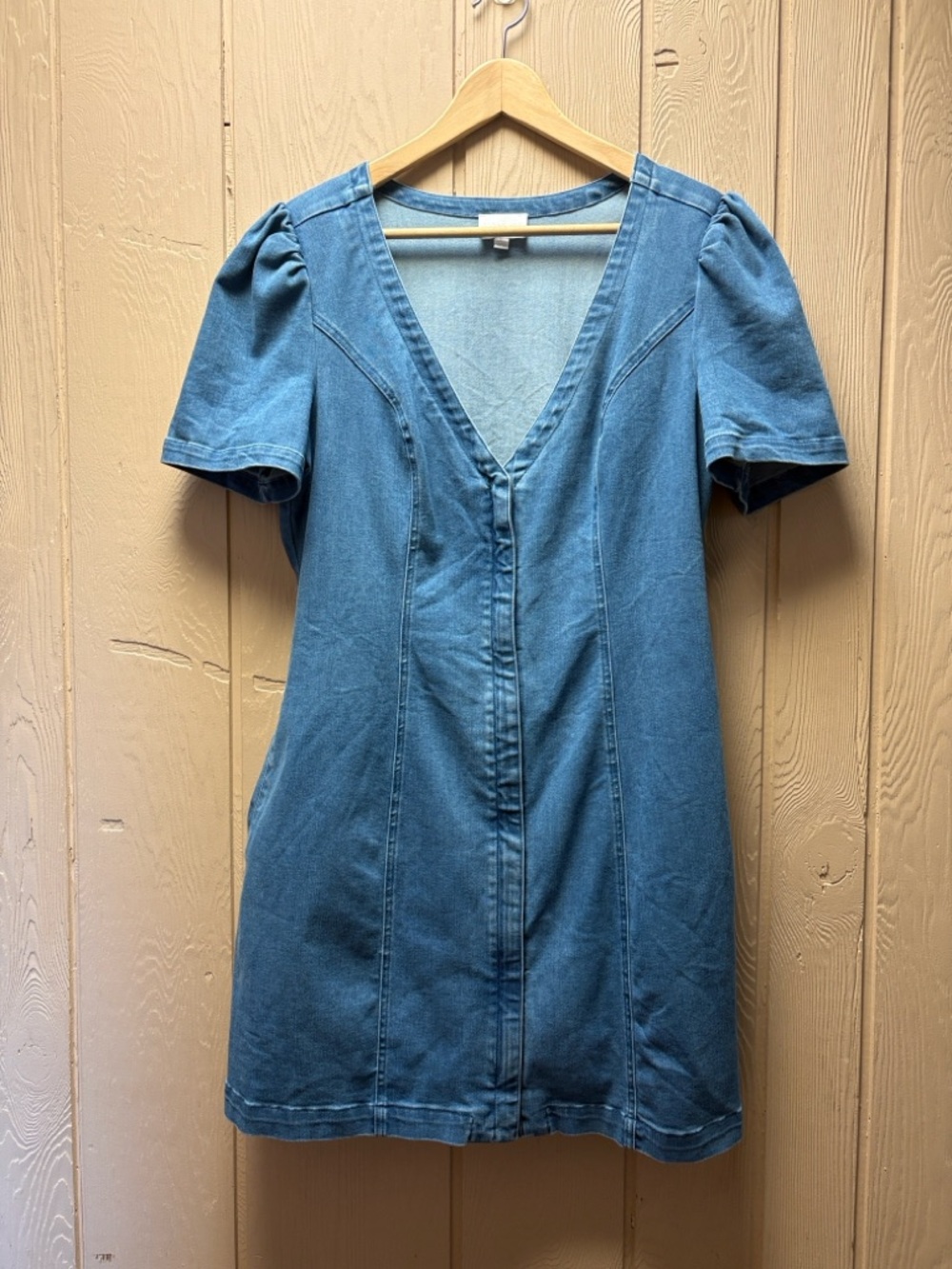 Sugarlips Blue Denim V-Neck Mini Dress - Picture 2 of 13